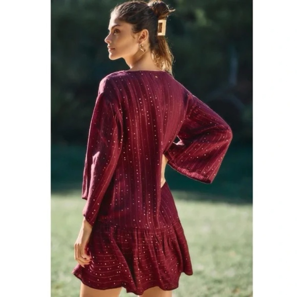 PilyQ PQ Swim Angelica Sequined Tunic Burgundy Sangria NEW NWT SZ M/L - Picture 4 of 11